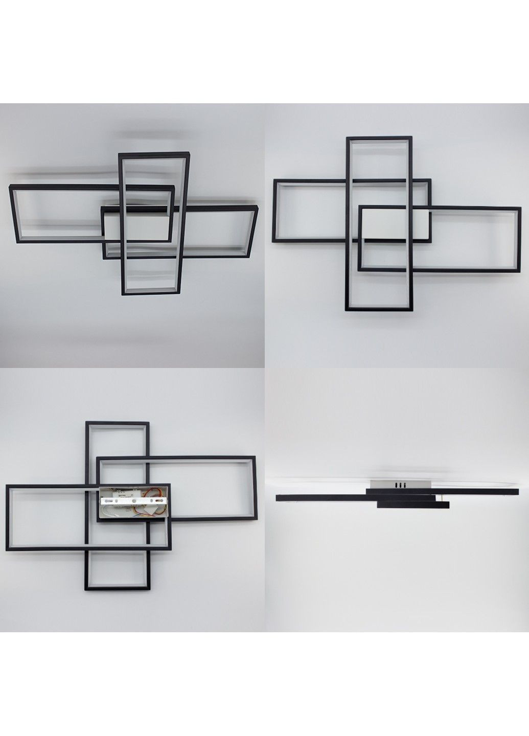 Смарт люстра управляемая светодиодная SVEN 3S 85 Вт 690x470x80 мм Чорно-белая ESLLSE (365446787)