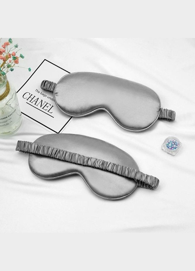 Маска для сна на глаза шелковая, серая No Brand (335057287)