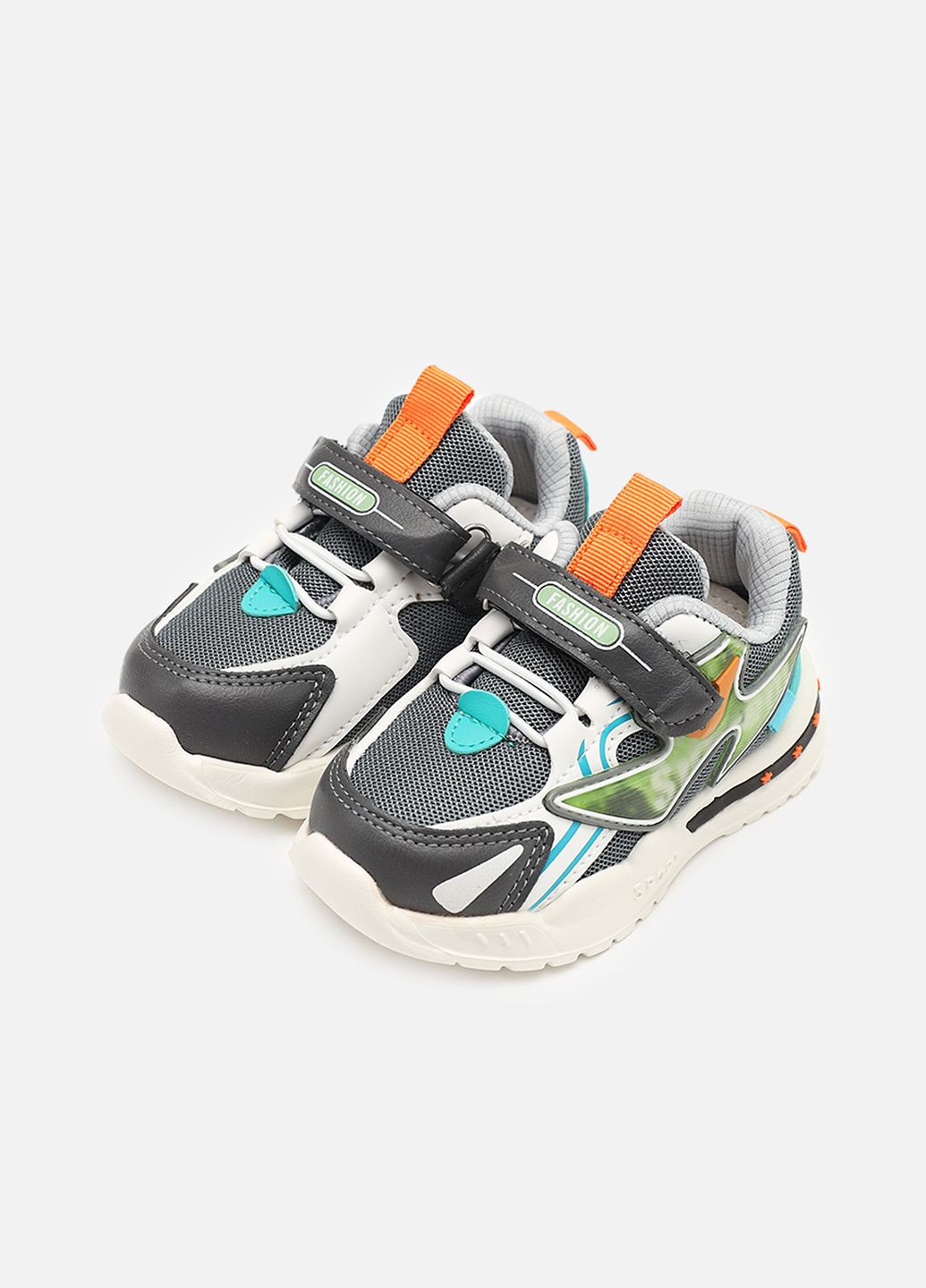 Серые демисезонные кроссовки на плоской подошве для мальчика цвет серый цб-00272898 Kimboo