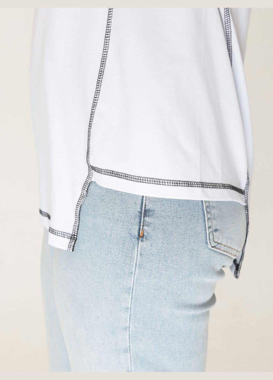 Женская футболка белая с асимметрией JEANSclub Вільна - (322999534)