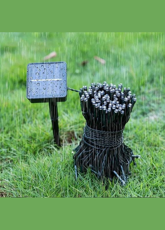 Вулична гірлянда на сонячній батареї 8 mode 12 метрів 100 LED RGB No Brand (302242578)