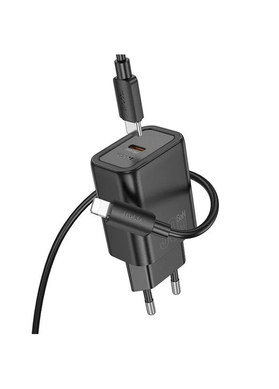 Сетевое зарядное устройство Hoco N62 Gentle PD30W 1USB-C поликарбонат черный No Brand (402119536)