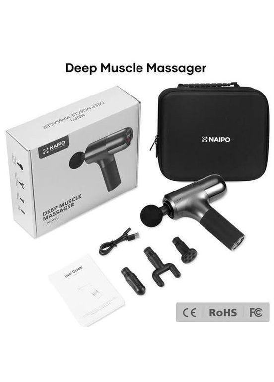 Масажер перкусійний ручний Massage Gun NP-MG02 для тіла без підігріву UA Naipo (363834279)