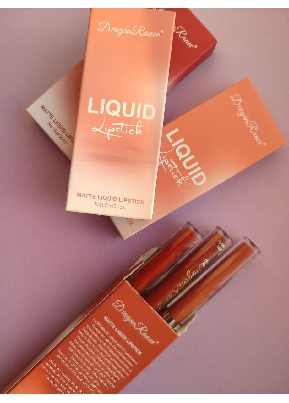 Тинт Набор 3 штуки: стойкий цвет, матовая помада блеск, для губ Микс A Dragon (366668666)