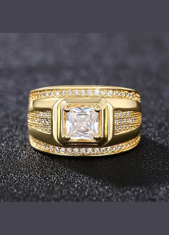 Срібляста чоловіча каблучка з великим овальним зеленим каменем і узорами печатка регульована Fashion Jewelry (322114252)