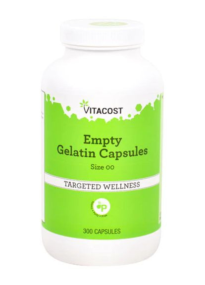 Порожні желатинові капсули, Empty Gelatin Capsules, Size "00",, 300 капсул Vitacost (365987379)