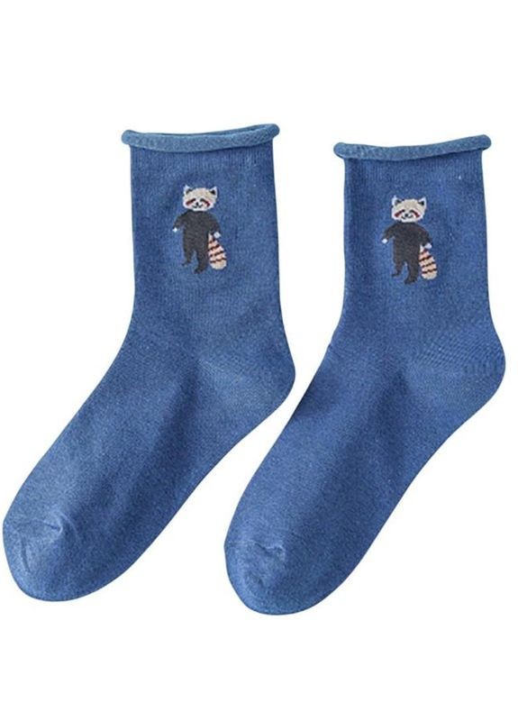 Сині шкарпетки жіночі, високі з єнотом, 35-40р. сині (335868566)