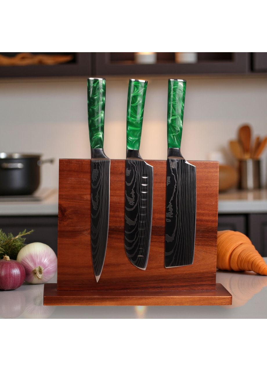 Набір кухонних ножів Kitchen 11в1 (Green) Magura (362044944)