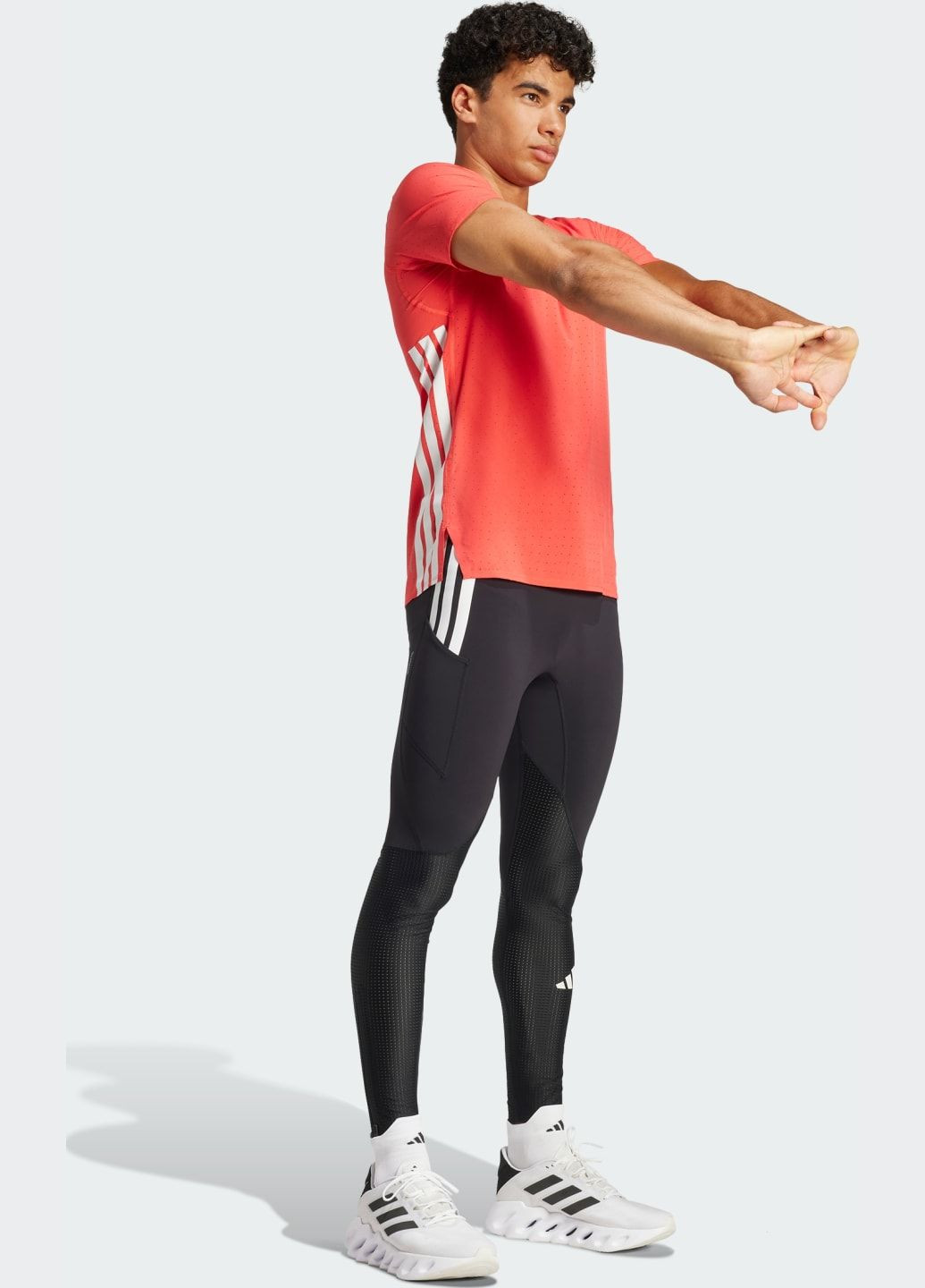 Черные демисезонные тайтсы для бега adizero running long adidas