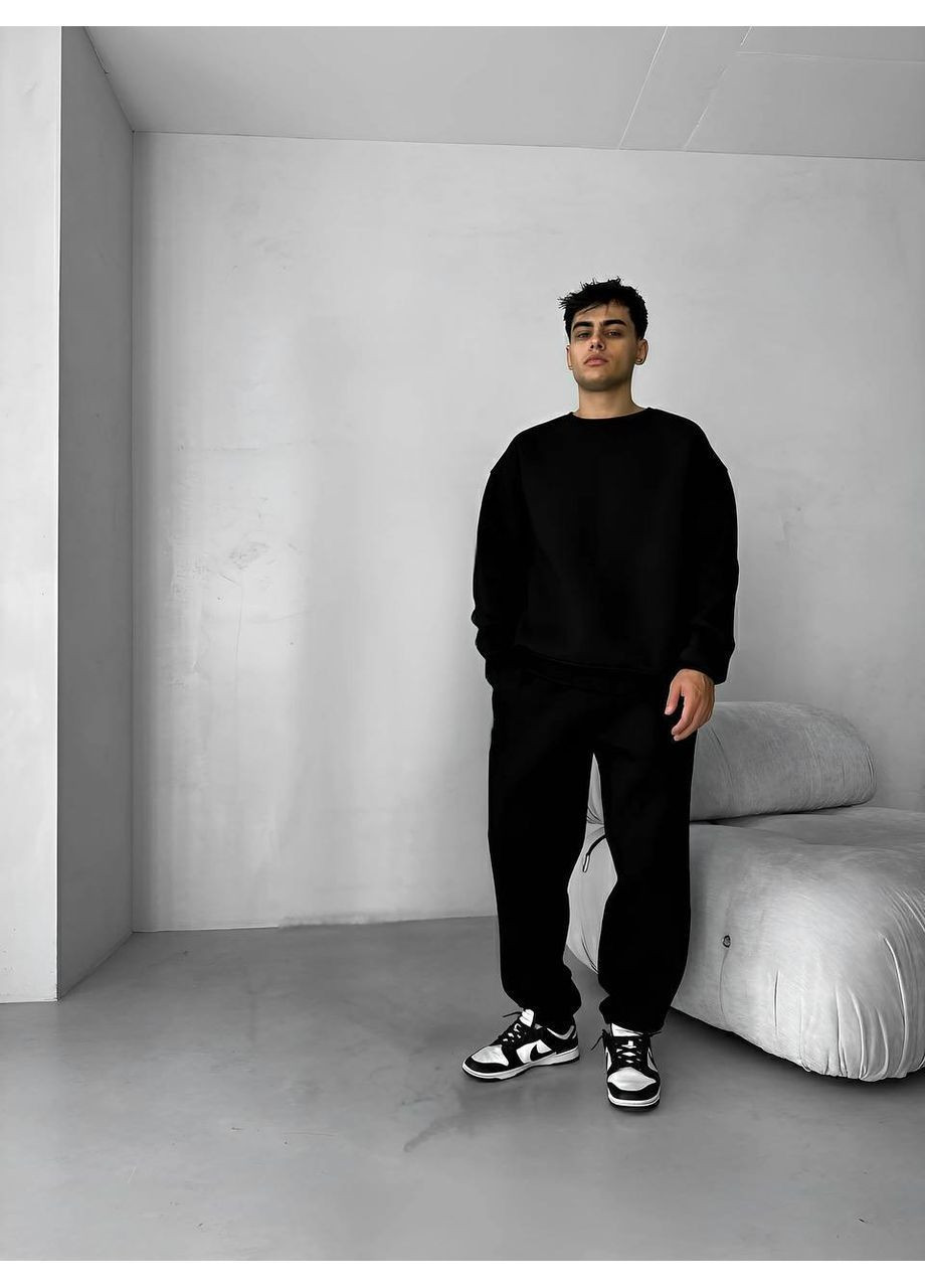 Чорний зимній чоловічий костюм брючний Avanti