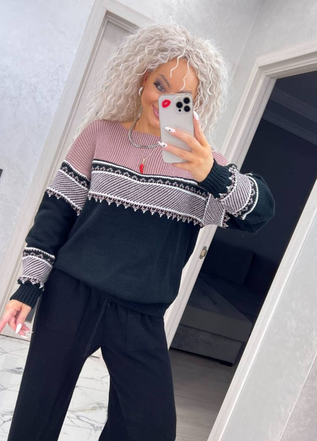 Пудровый демисезонный вязаный женский свитер джемпер Україна