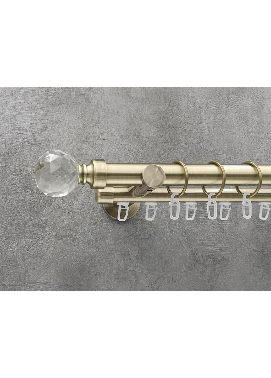 Карниз Люмієра гладка/імпресійна штанга подвійний універсальний 25/19 мм 240 см Антик Quadrum (352782638)