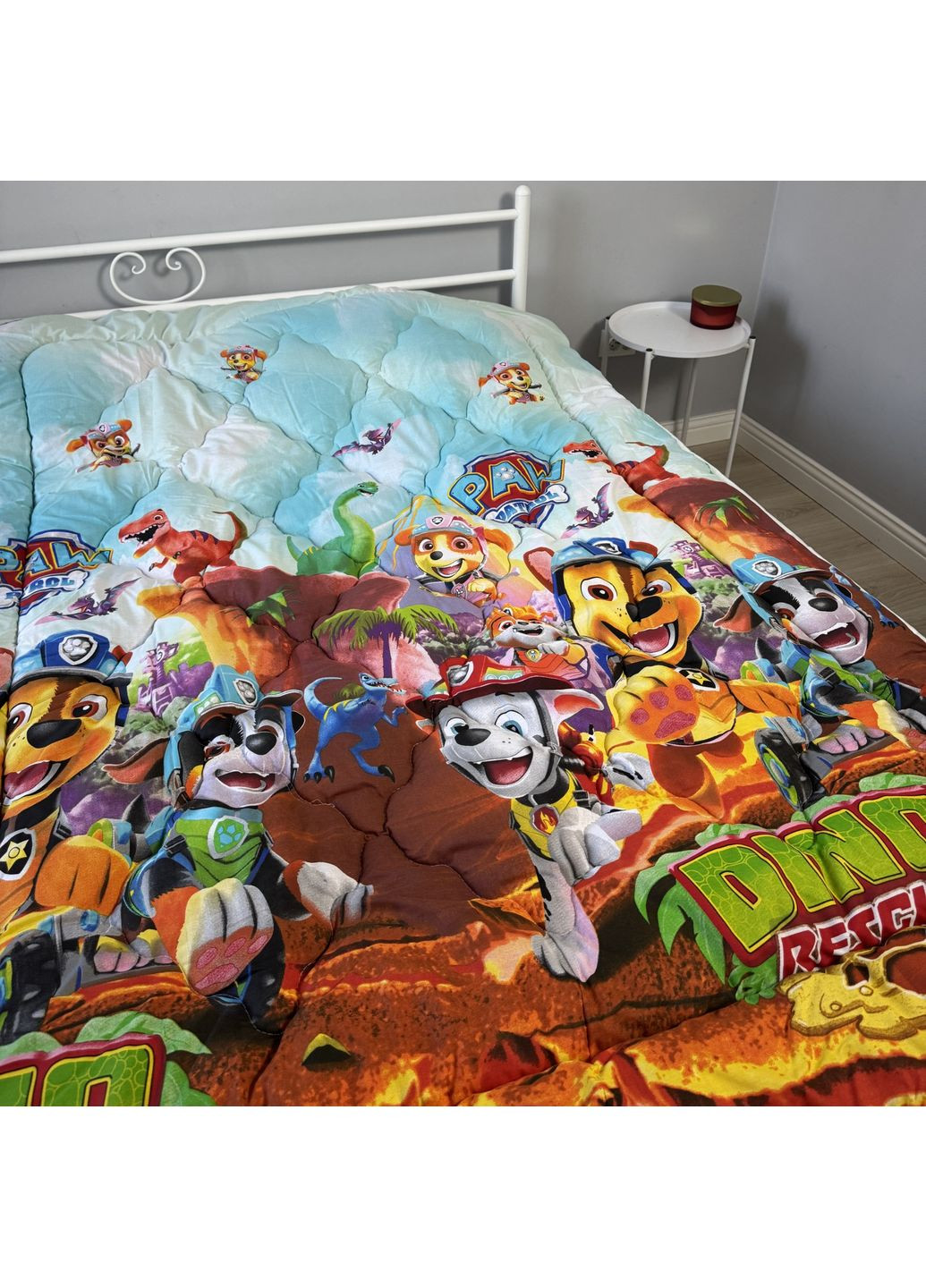 Детское одеяло односпальное 150х210 холлофайбер голубое Щенячий патруль осень/зима/весна DT1 Ananasko (368239359)