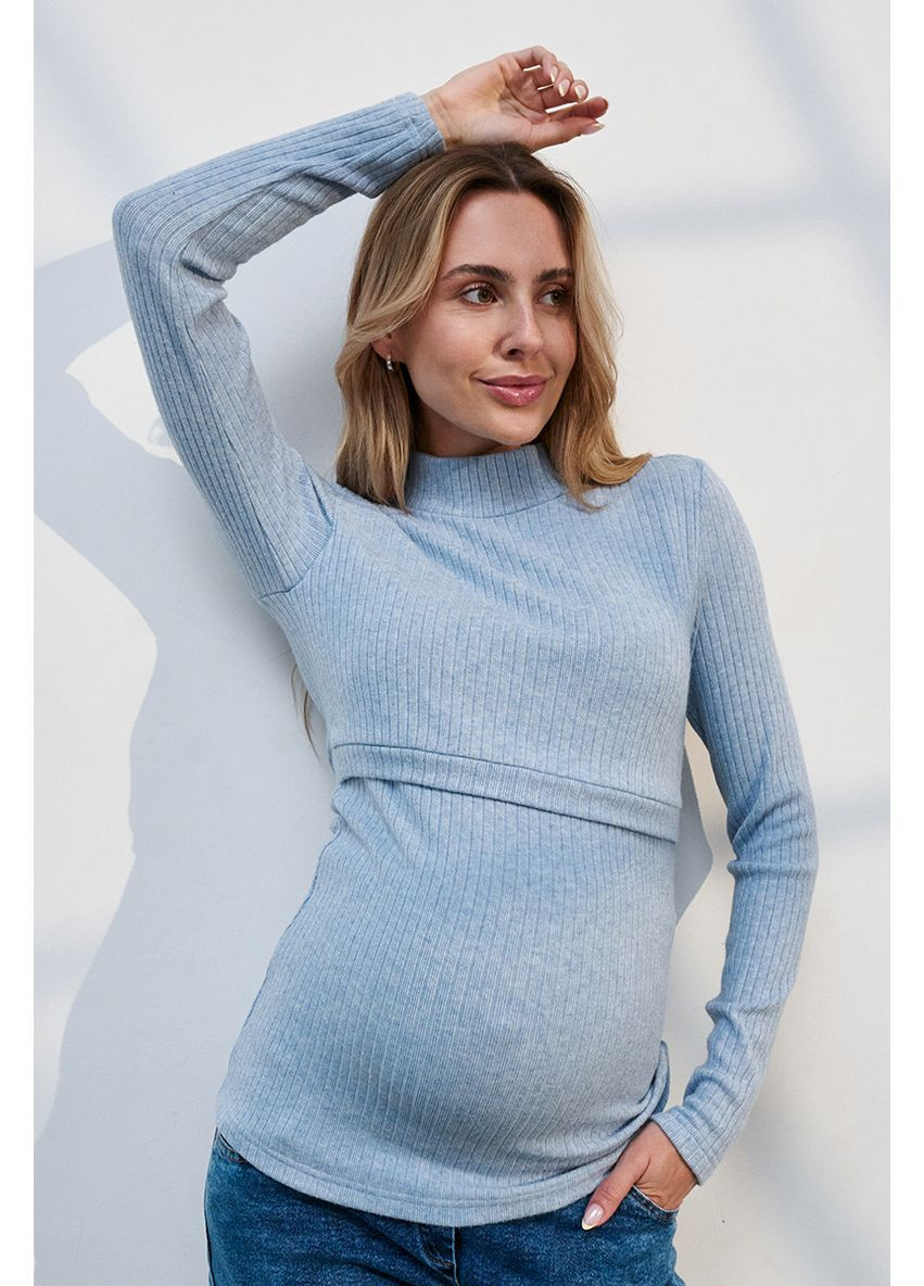 Голубой гольф для беременных и кормящих теплый из трикотажа ангора Юла мама (353677698)