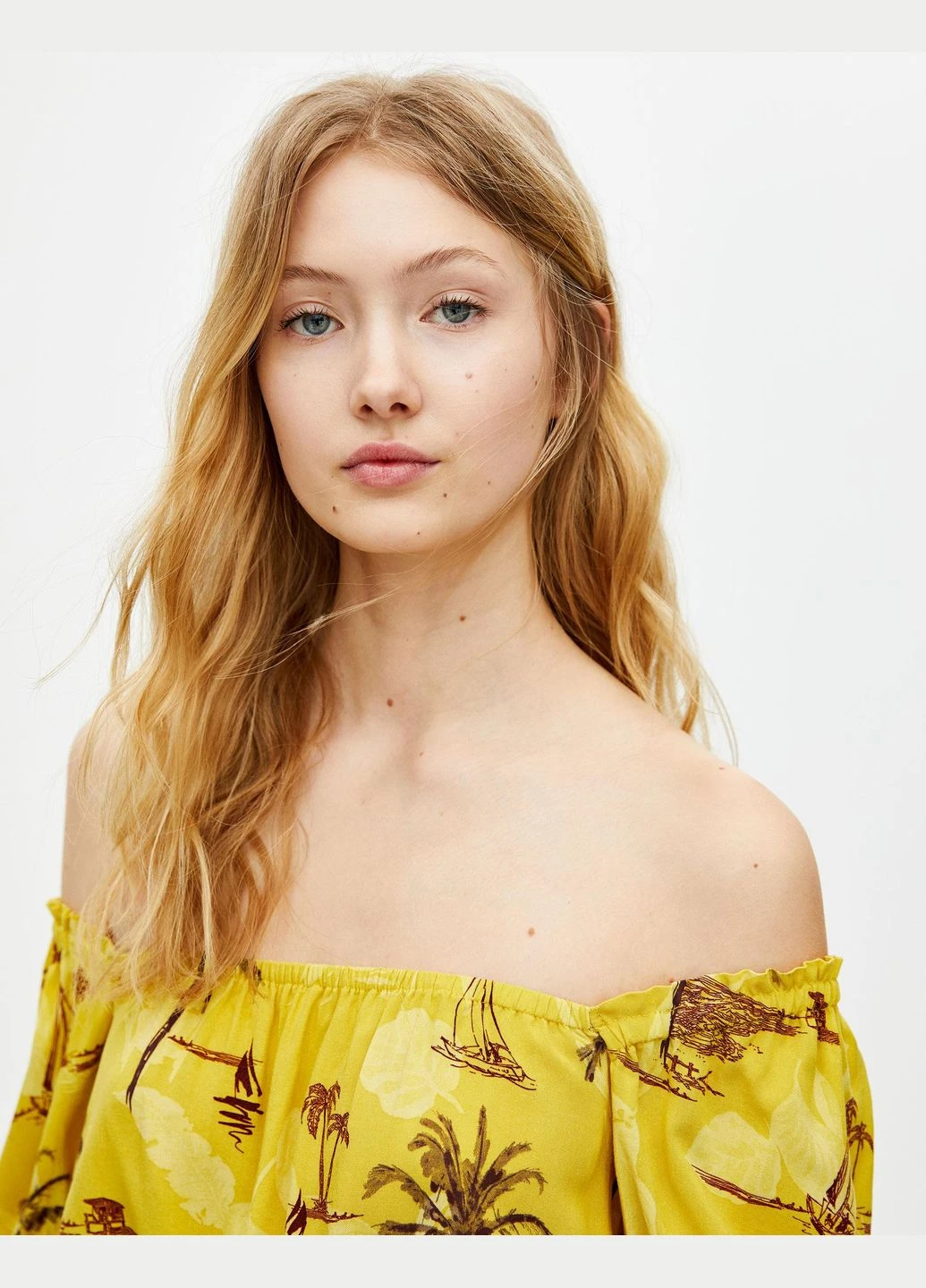 Топ літо,жовтий в візерунки, Pull & Bear (298292249)