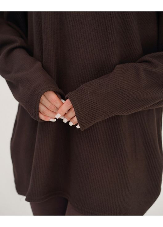 Темно-коричневий зимовий вільний светр із хомутом ISSA PLUS