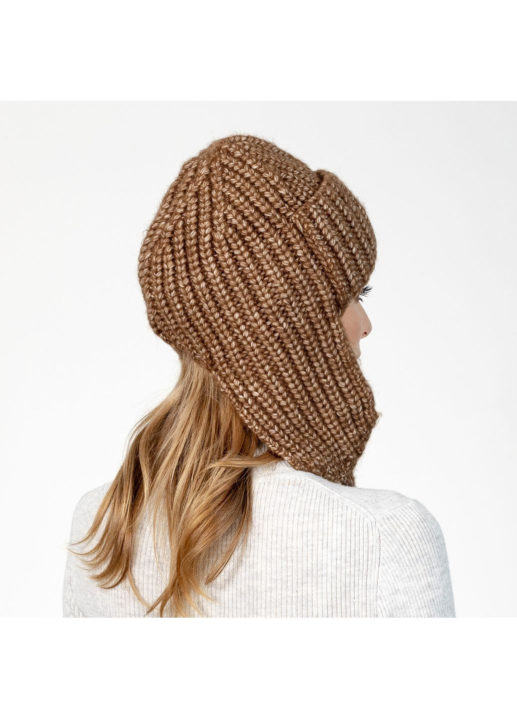Шапка вушанка жіноча вовна коричнева АГЛАЯ LuckyLOOK 581-104 (322782758)