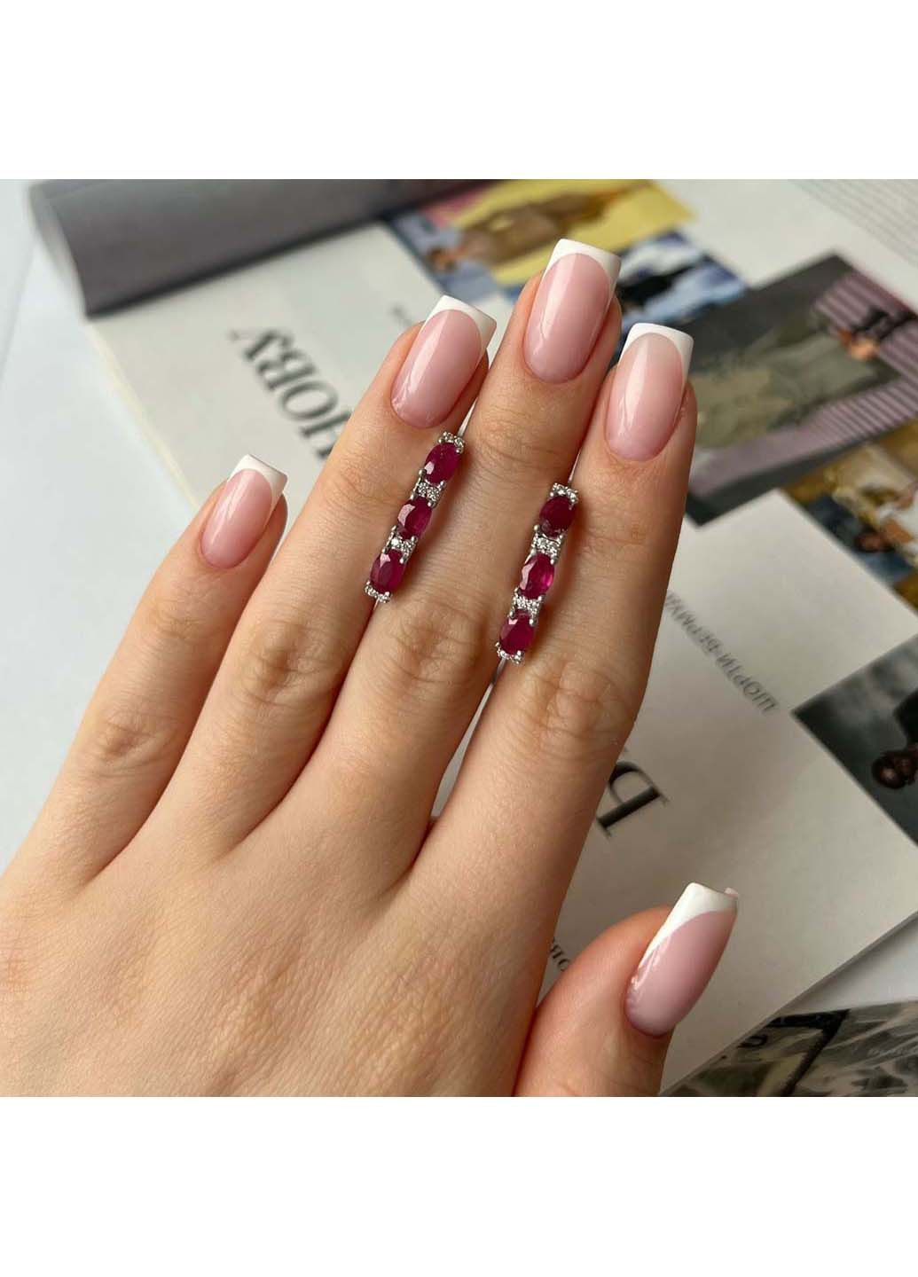 Срібні сережки з аметистом і фіанітами. Silver Breeze (317355880)