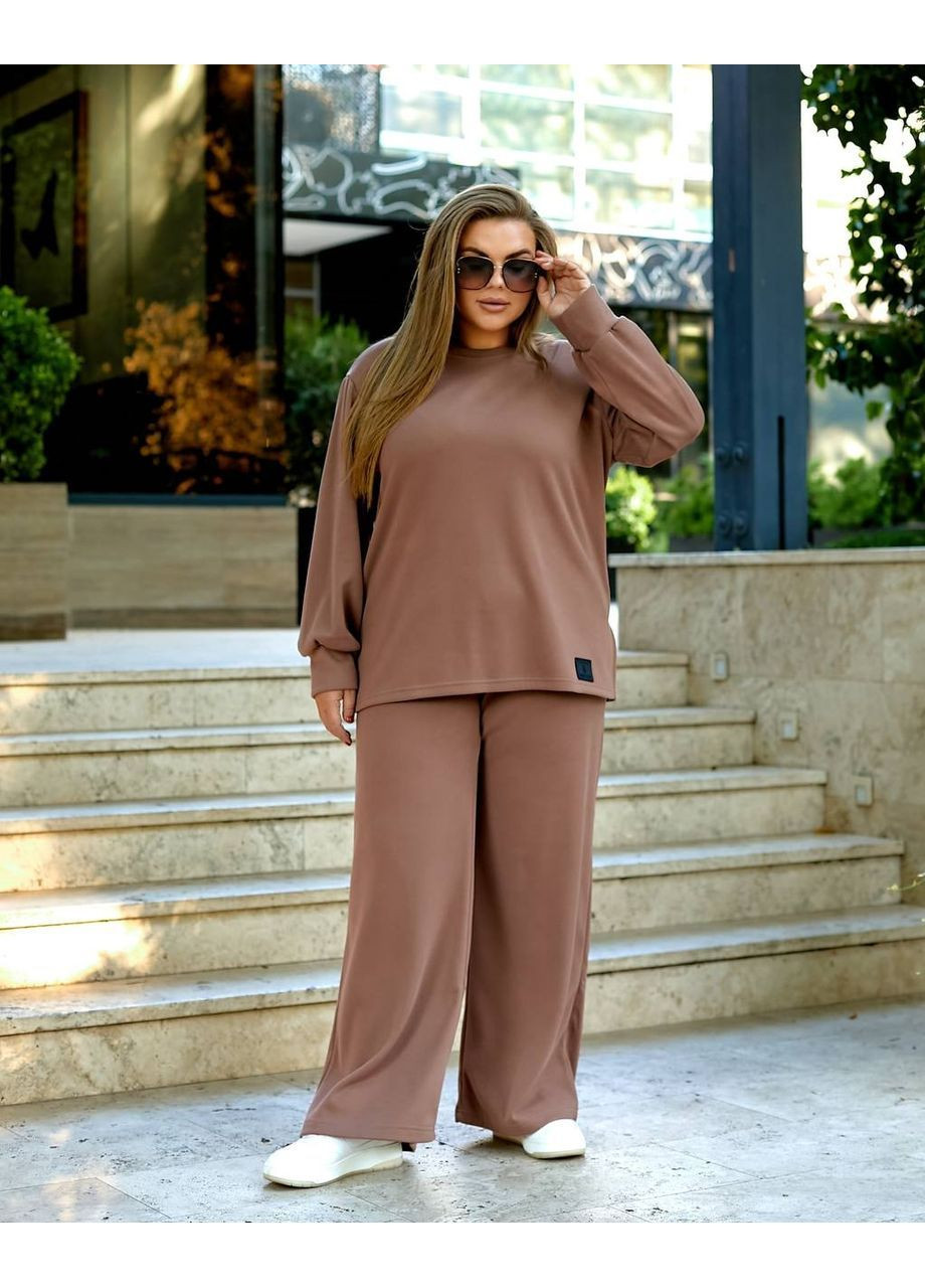 Теплий жіночий костюм із структурного трикотажу Nobilitas (365822847)