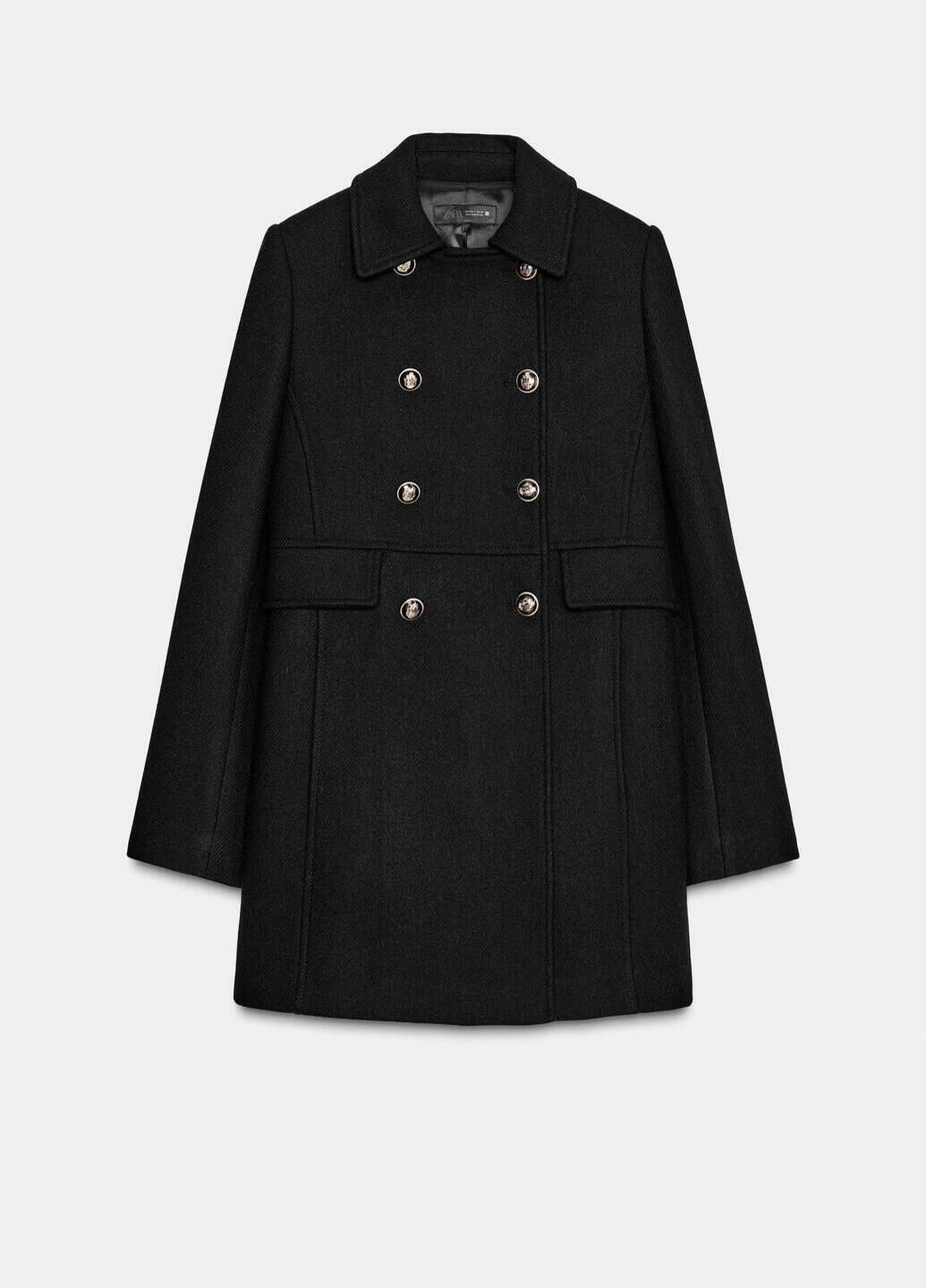 Черное демисезонное Пальто Zara