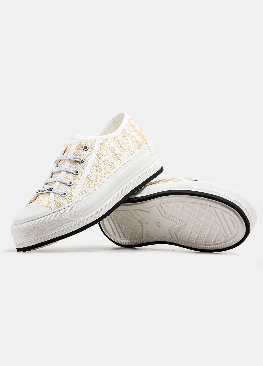 Кросівки жіночі Christian Dior Walk'n'Dior white beige | Діор білі бежеві No Brand білі демісезони (315761786)