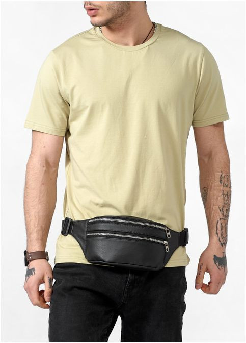 Сумка мужская через плечо бананка кожаная Tirso BTS Черный Sambag (302008375)