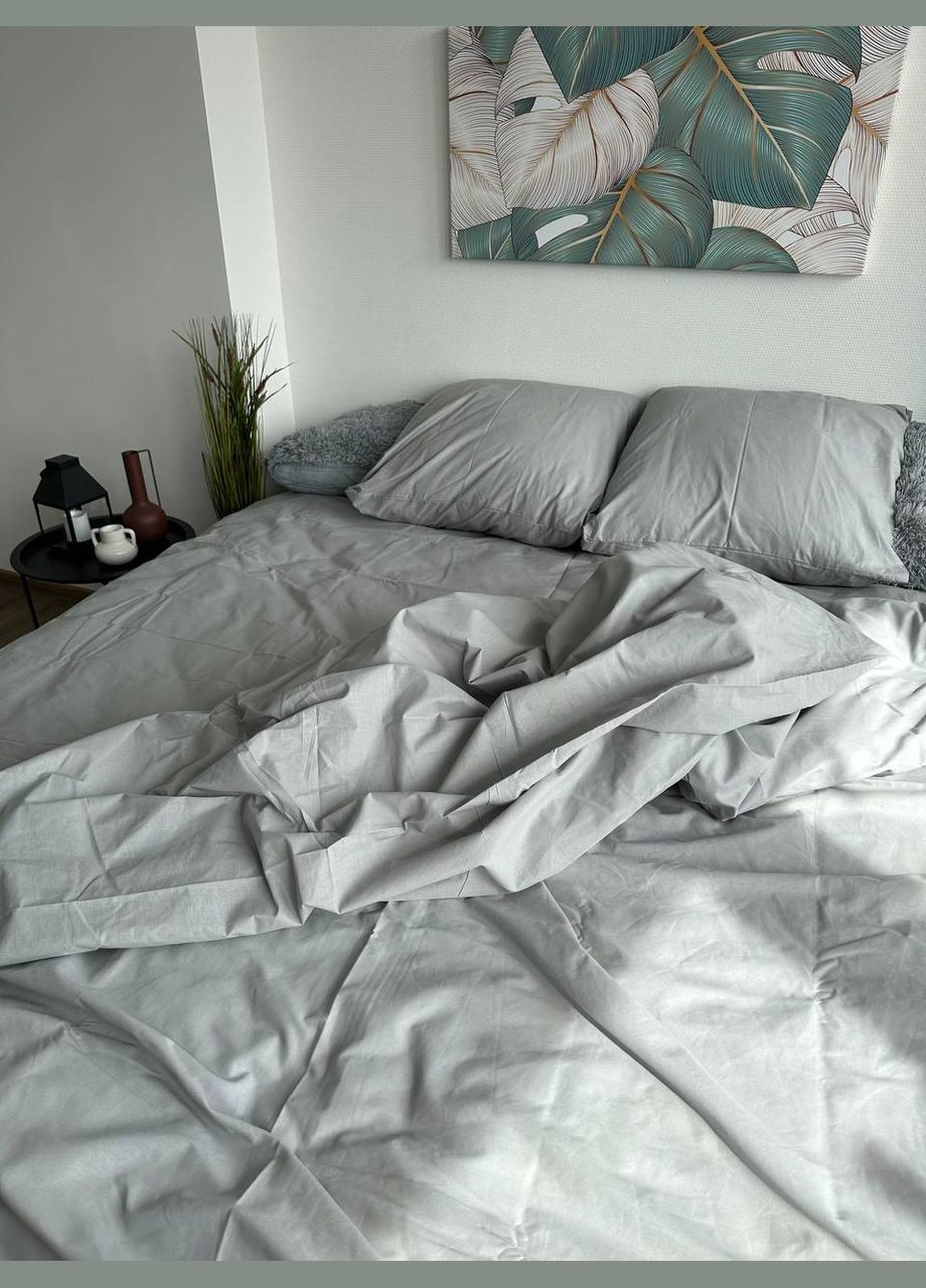 Двуспальный комплект Постельного белья 100% Хлопок Light Grey 180х220 BL2-3 Vital-Textile (295638262)