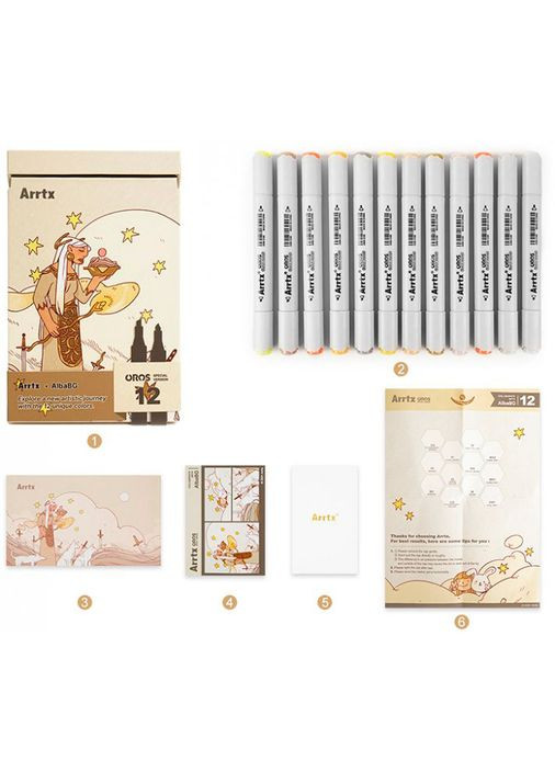 Спиртові маркери Oros ASM-03-ACS1-01 12 кольорів (LC302611) Arrtx (323125913)