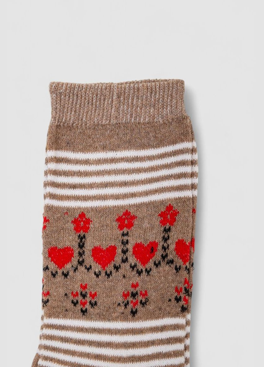 Бежеві шкарпетки жіночі з принтом, колір бежевий, 238r336-4 Bulut (361030837)