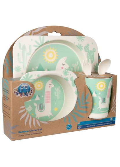 Набор детской посуды Lama бамбуковый 5 предметы (9/213) Canpol Babies Lama бамбуковий 5 предмети (366160119)