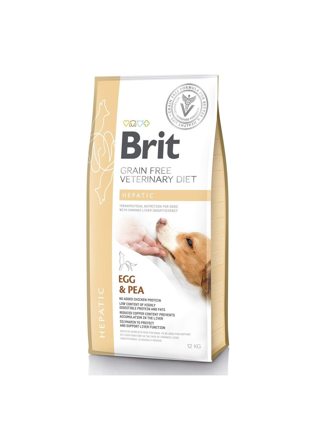 Сухий корм для дорослих VetDiets під час хвороби печінки з яйцем горохом бататом і гречкою 12 кг Brit (316462917)
