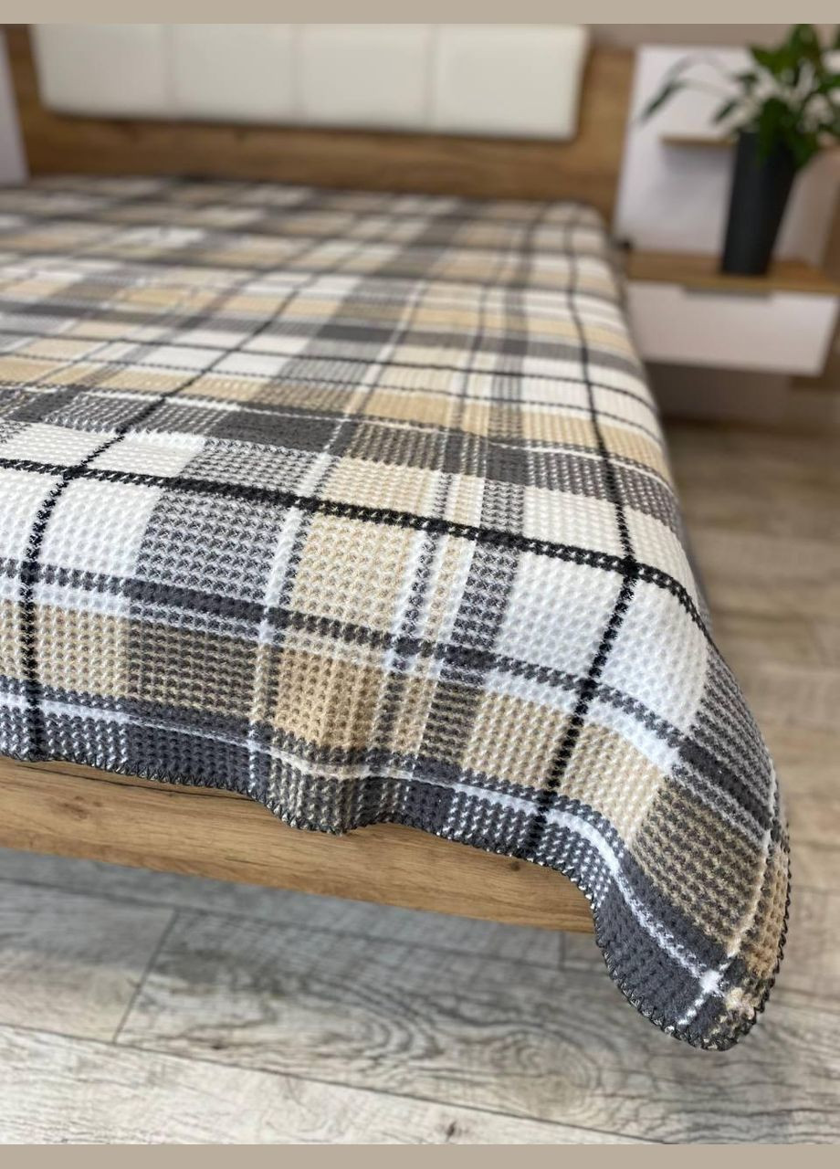 Плед Хлопок 180х220 Двуспальное Коричневый (П4КAksu-001-01) No Brand (308755369)