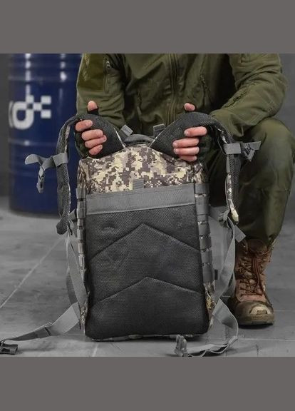 Тактичний похідний рюкзак на 45 л KT6003007 Сірий піксель Solve (305743508)