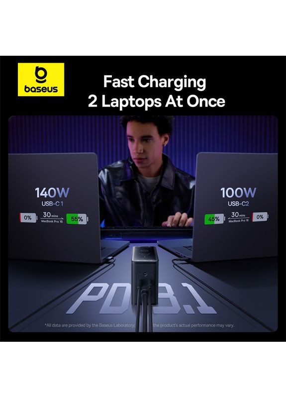 Сетевое зарядное устройство для Desktop Fast Charger 3C+U+DC 240W EU Cluster (P10163901113-00) Baseus Digital GaN Intelligent (361871359)