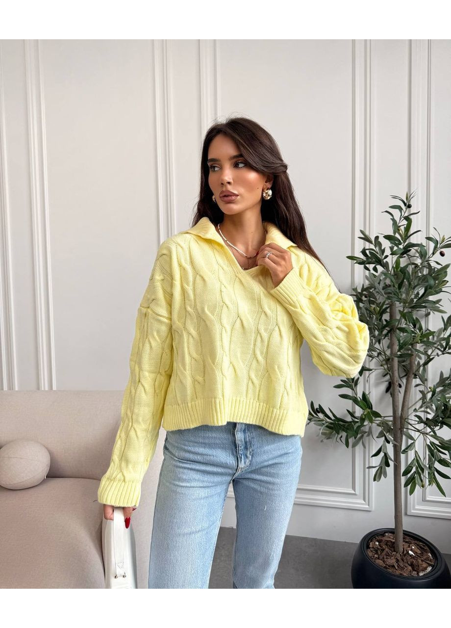 Желтый женский свитер турция Osoblyva