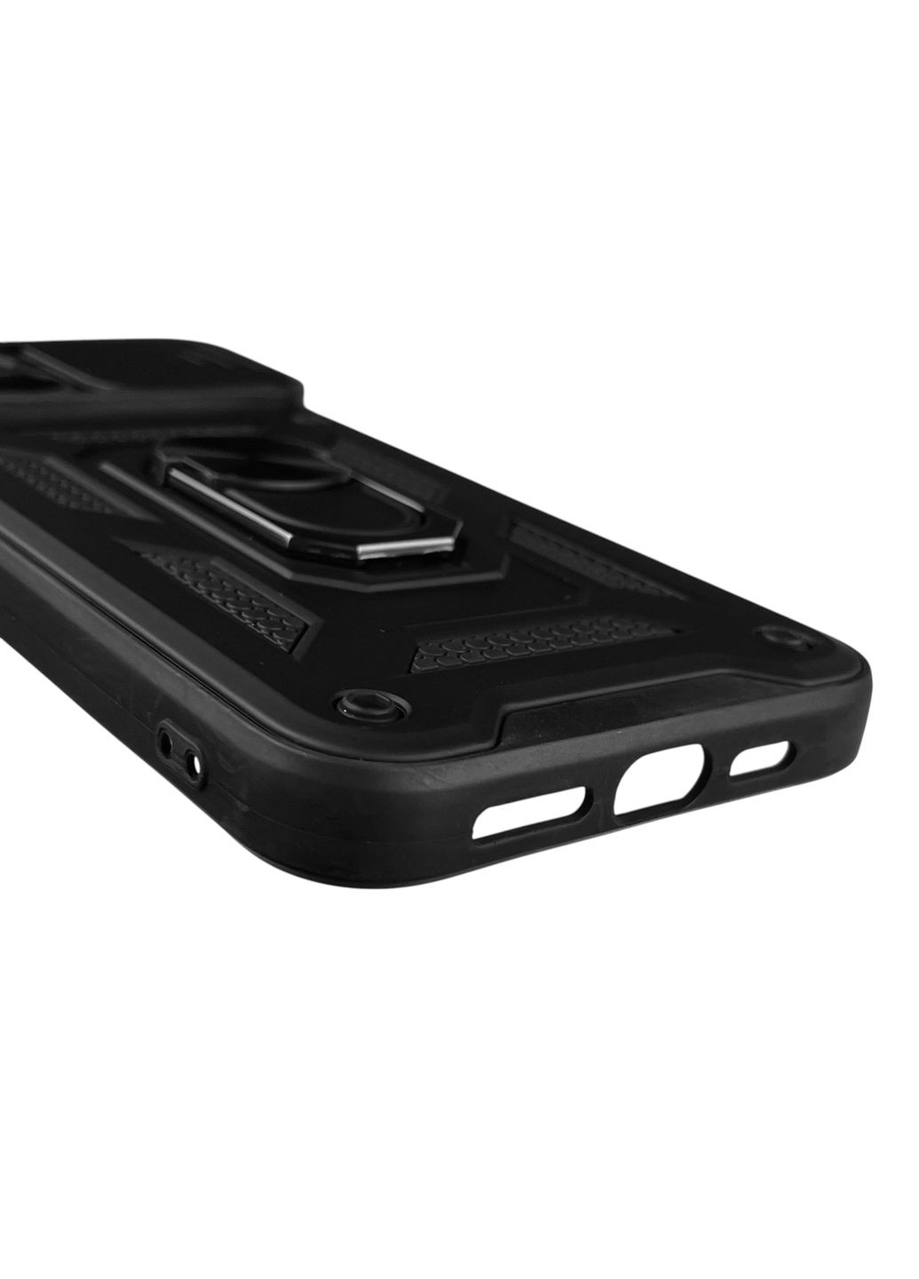 Чохол для iPhone 15 Pro Max броньований з кільцем-тримачем підставкою зі шторкою на айфон 15 про макс чорний rg1 Apple (366234664)