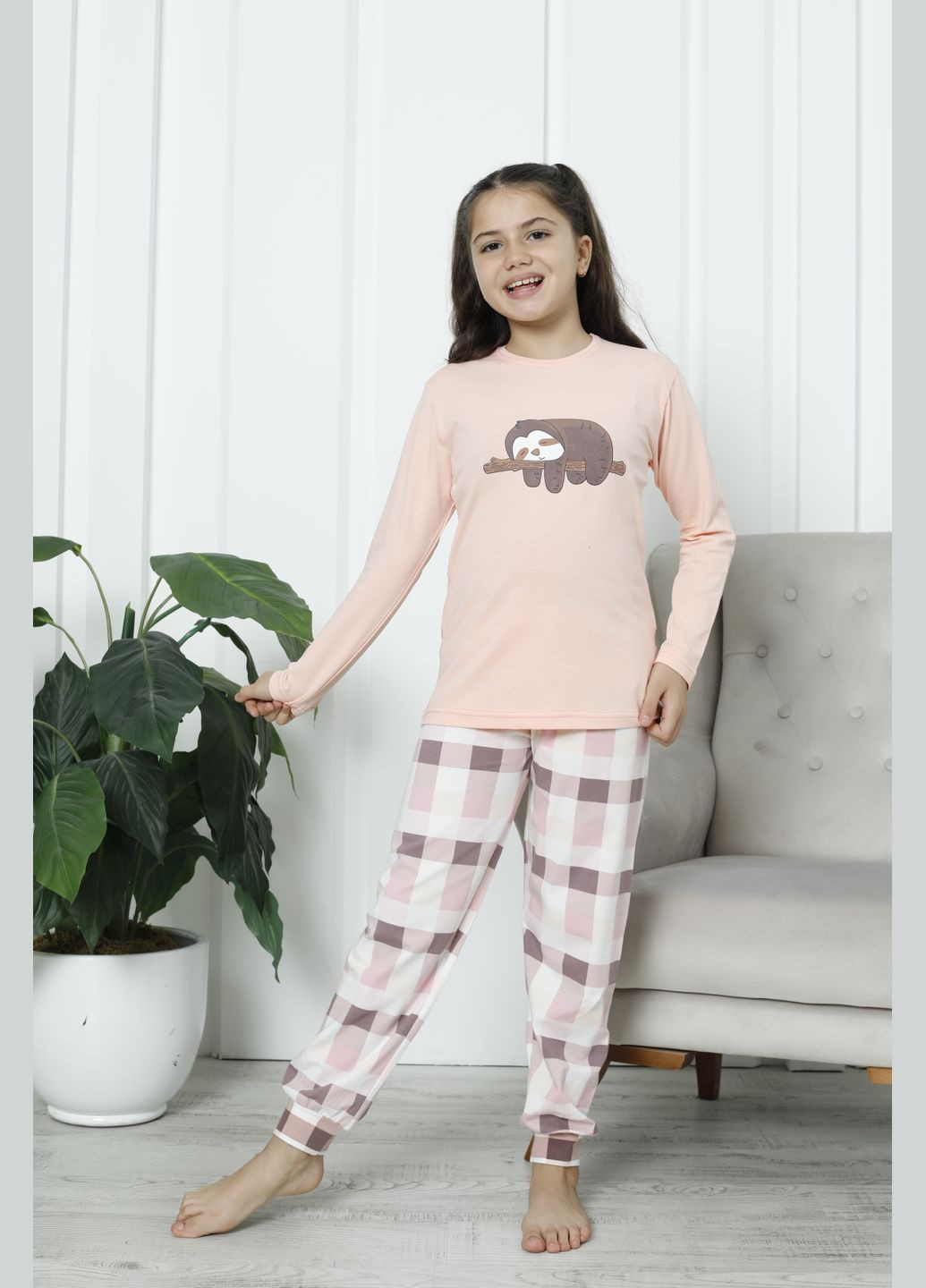 Теракотова підліткова піжама на дівчинку зі штанами Nicoletta