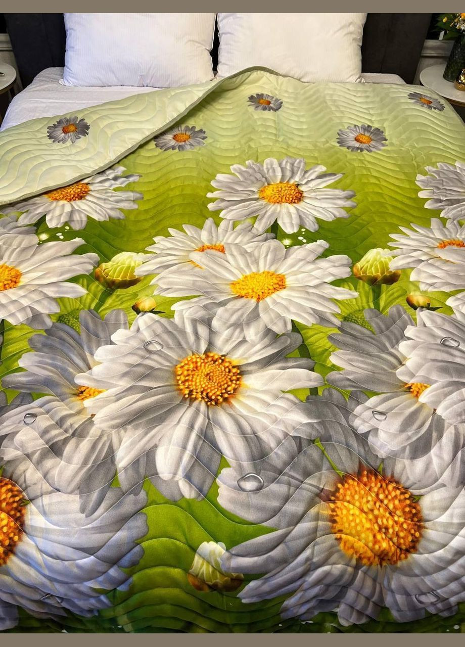 Ковдра з натуральним наповнювачем Полуторна мікрофібра 145х200 см зелена (П4К-lito-kovdra-001-55) No Brand (306633490)