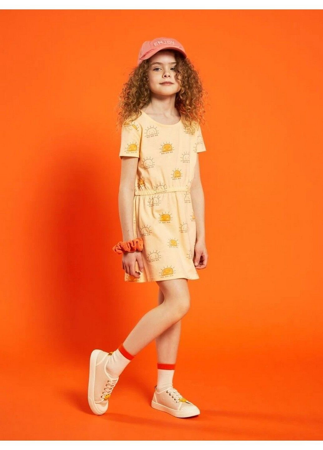 Оранжевый летний комплект платья 2шт Kiabi