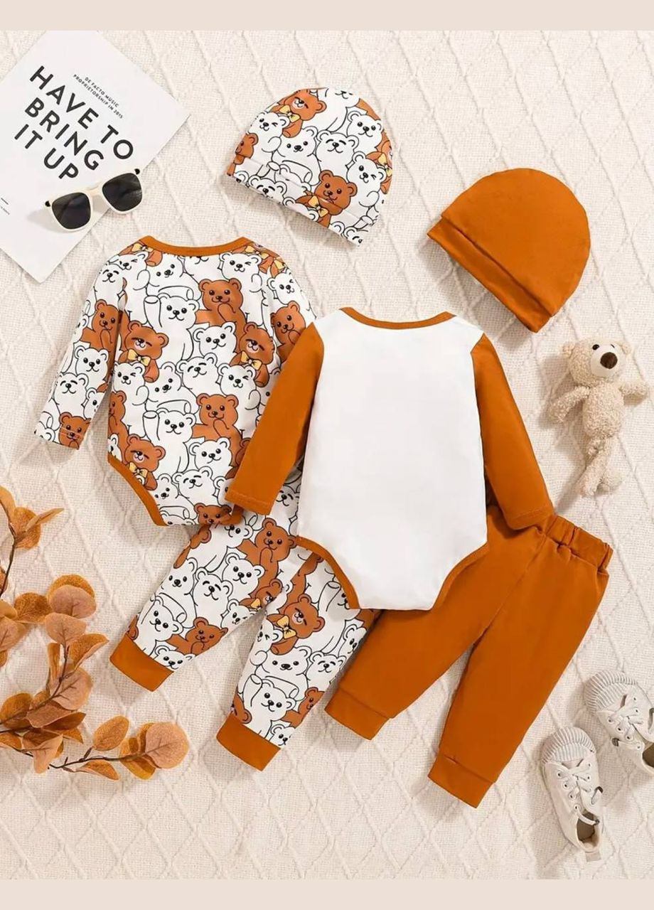 Коричневий демісезонний боді для немовля 2 шт. No Brand