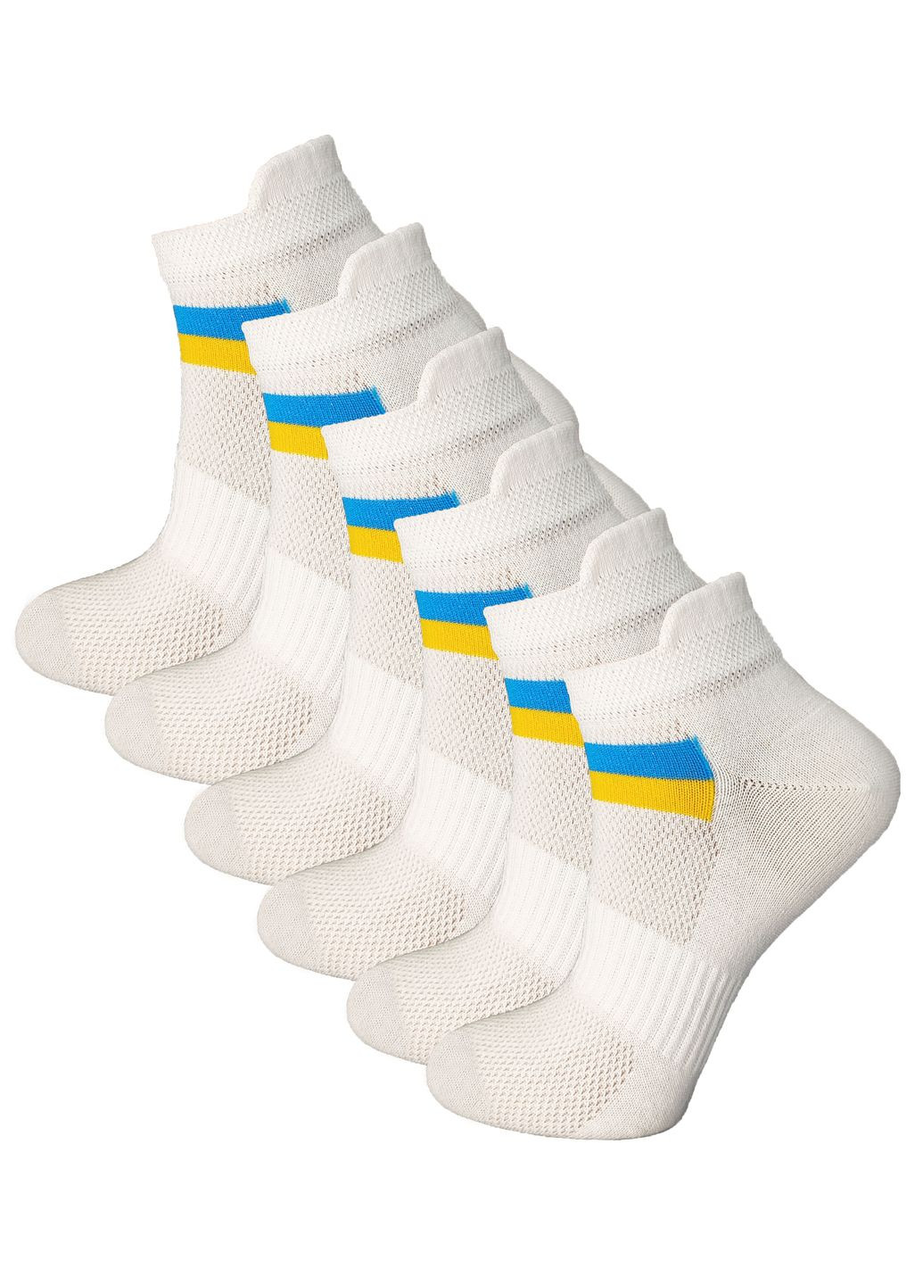 Белые носки летние сетка короткие 6 пар ws 503/6 р.36-40 белый XTeam полоска (334013167)