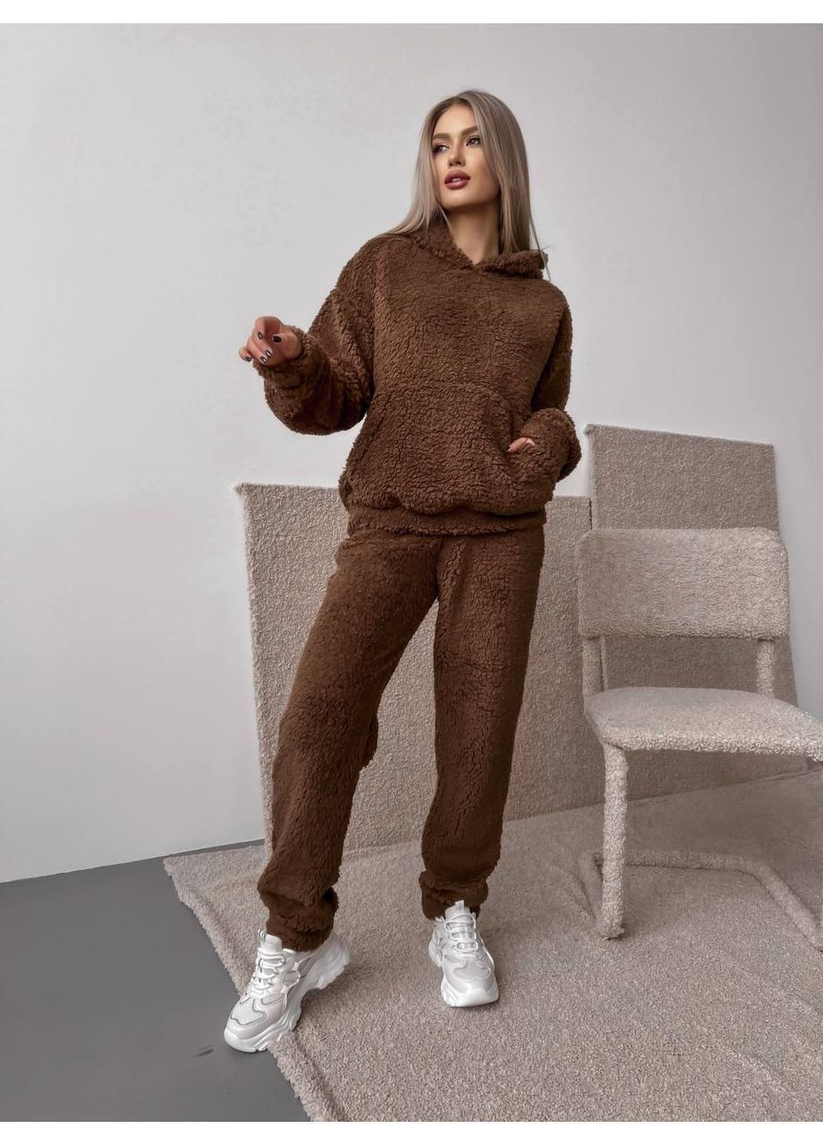 Теплий костюм «Teдді» 🧸 кофта з капюшоном та кишенею кенгуру No Brand (369249463)