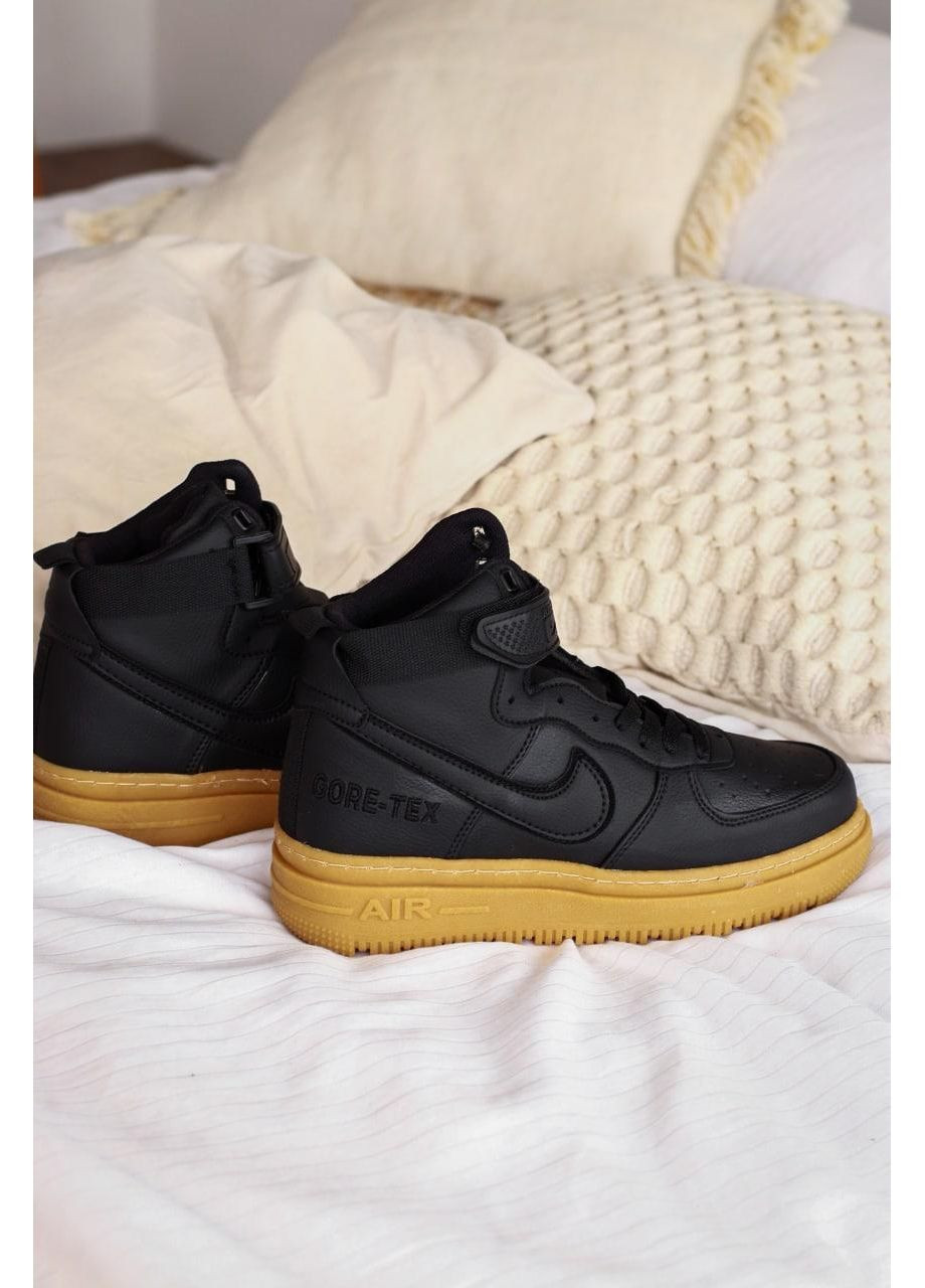 Чорні Осінні кросівки чоловічі nike gore-tex black brown найк No Brand