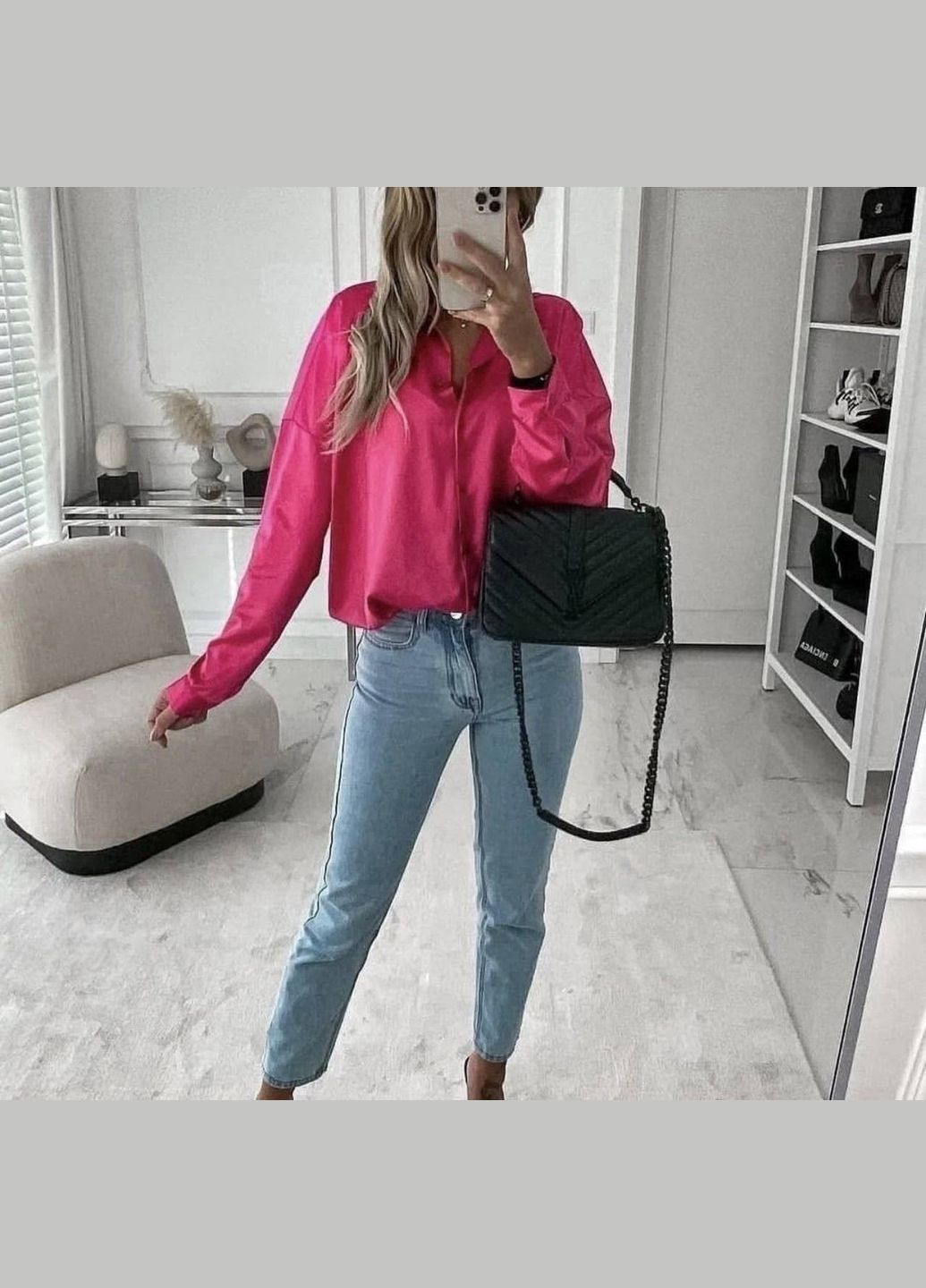 Малиновая блузка женская шёлк Milani