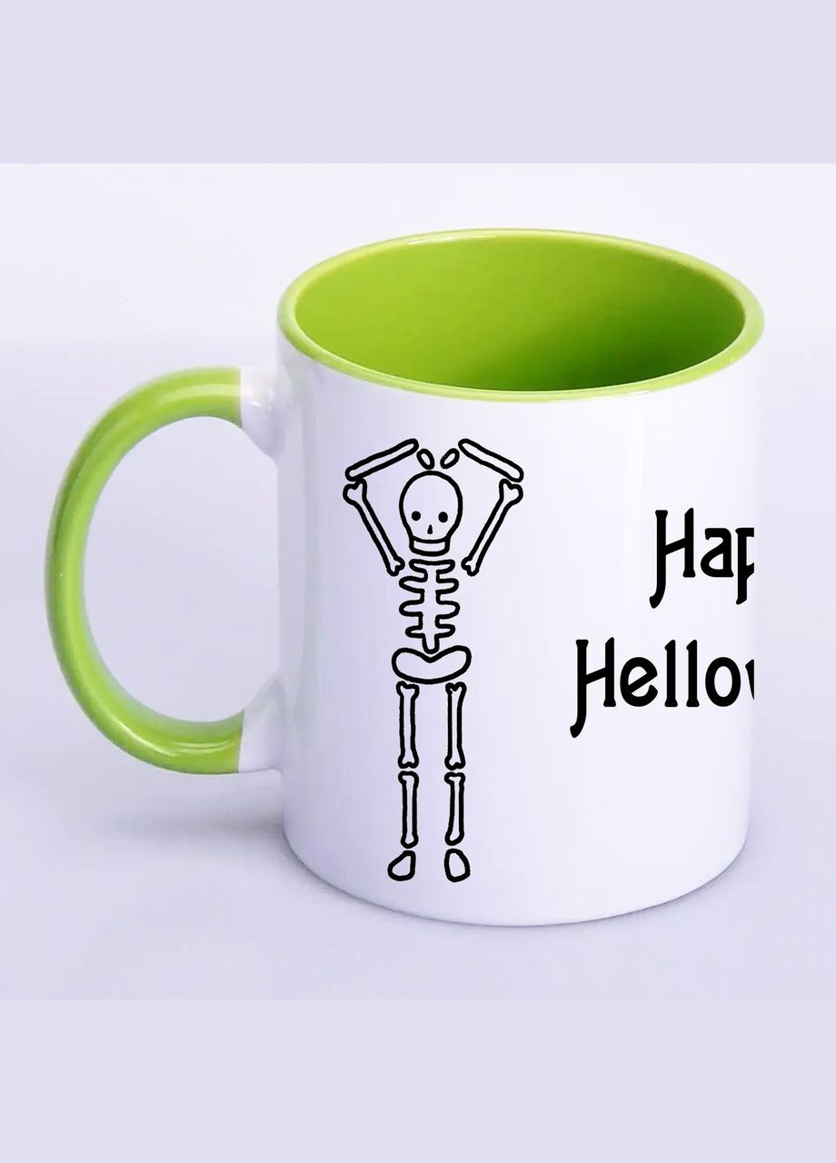 Чашка с печатью "Happy Helloween" 330мл (цвет салатовый) (20783) No Brand (312487501)