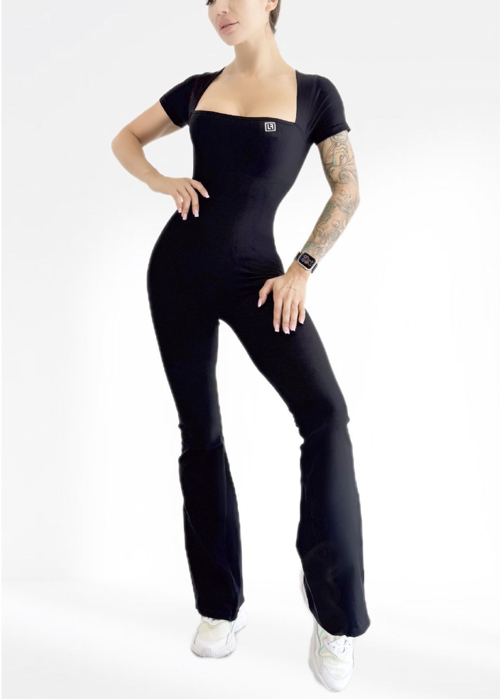 Спортивный комбинезон женский LILAFIT комбинезон-брюки чёрный спортивный нейлон
