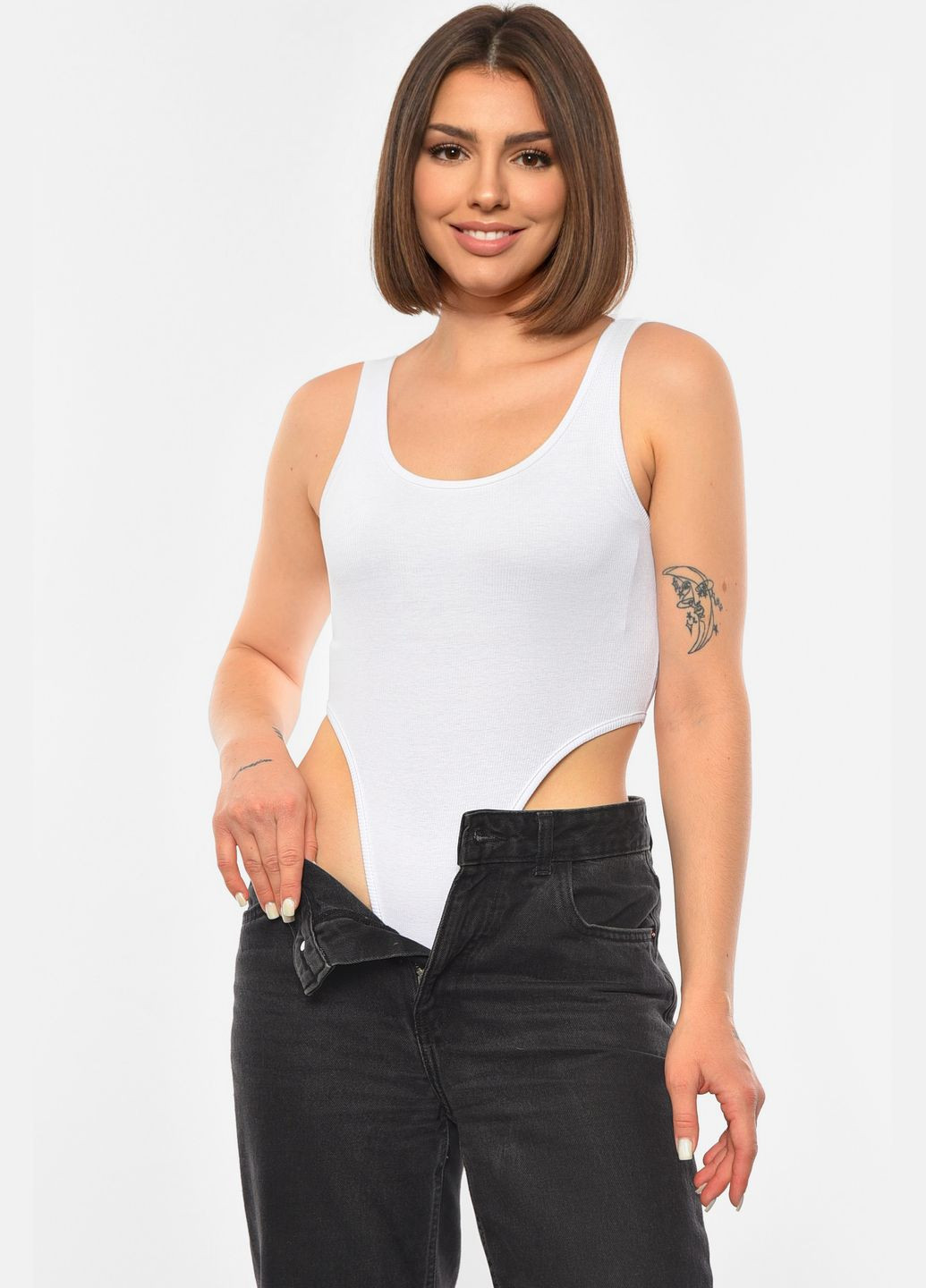 Боди женское белого цвета Let's Shop (304971581)