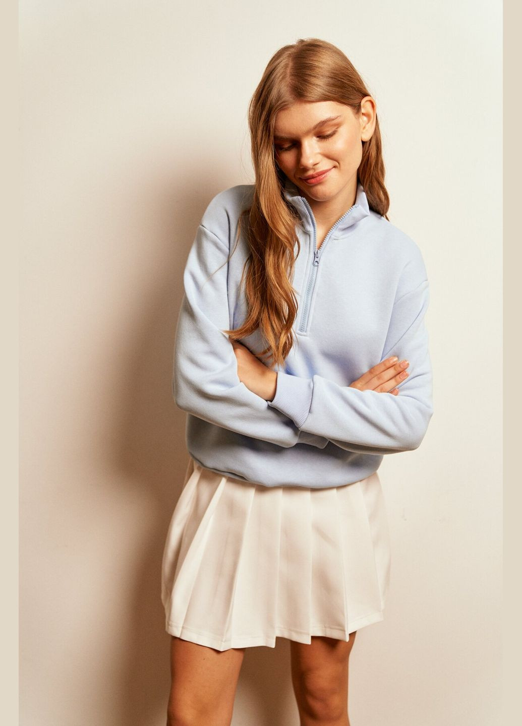 Кремовая повседневная однотонная юбка однотонная женская ctm wtc02304 бежевый shop (2000989912514) LAWA