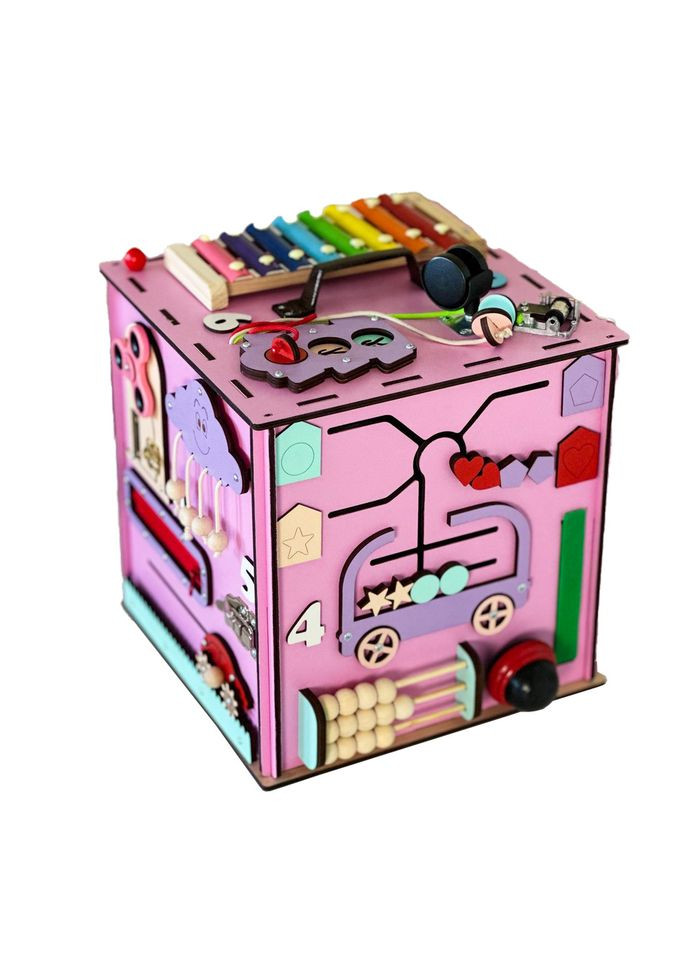 Розвиваюча іграшка Бізікуб TG145644630, 30х30х30 см Рожевий Temple Group (315812037)