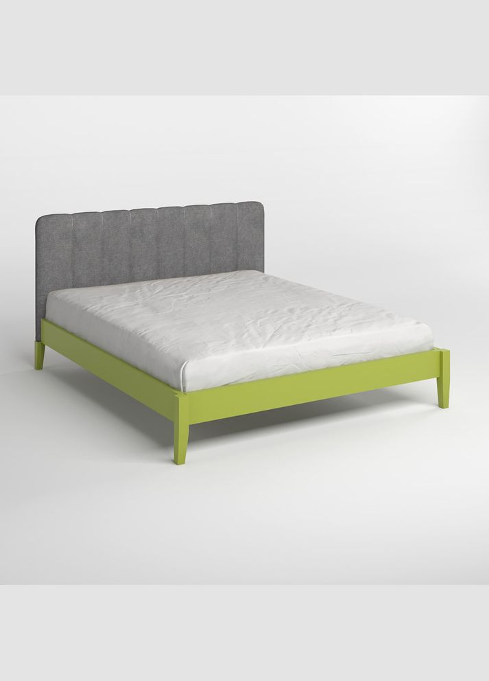 Двоспальне дерев'яне ліжко Лондон ДК (S3050G70Y)/Аляска 93 (Сірий) Б1 160х200 см (MBG-6511) Mebigrand (368282870)